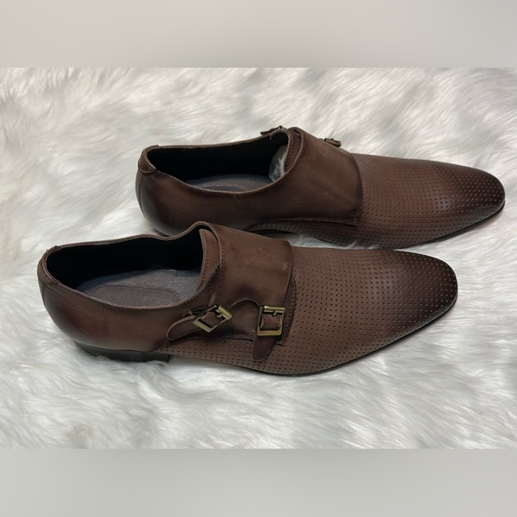 Carrucci Perforated Double Monk Strap Red Bottom K5308-06 Shoes - Picture 6 of 9